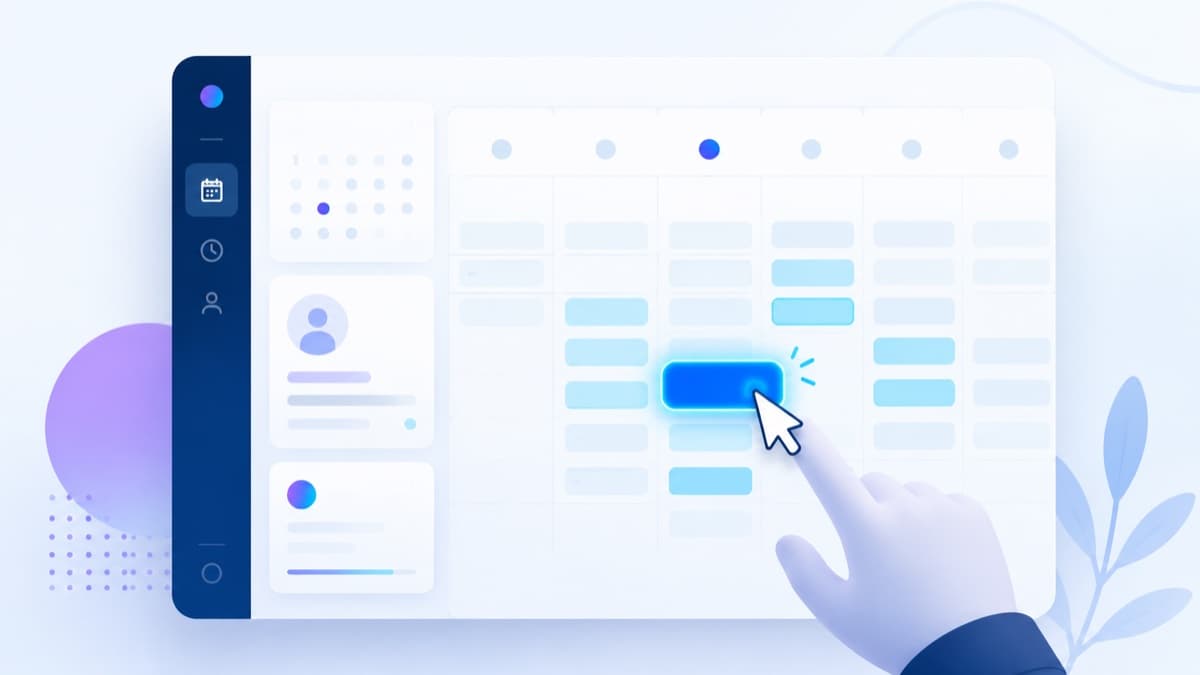 Panel de agenda online con calendario